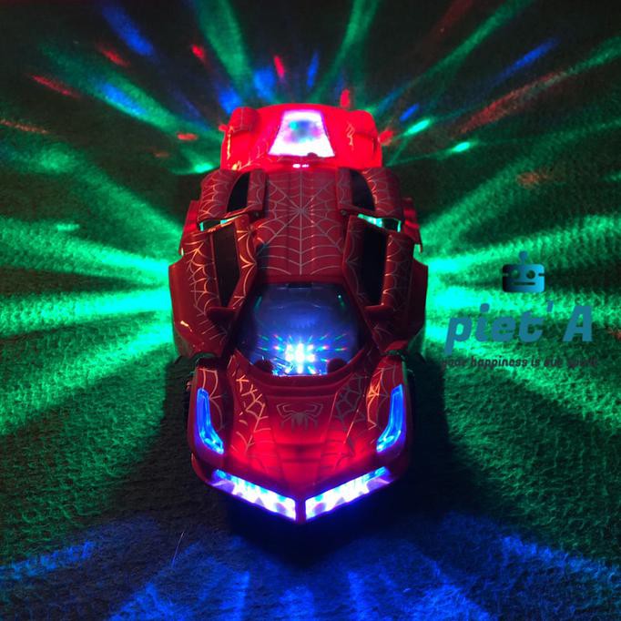Mainan Anak Mobil-mobilan Spiderman BERJALAN BERSUARA DAN LAMPU KEREN