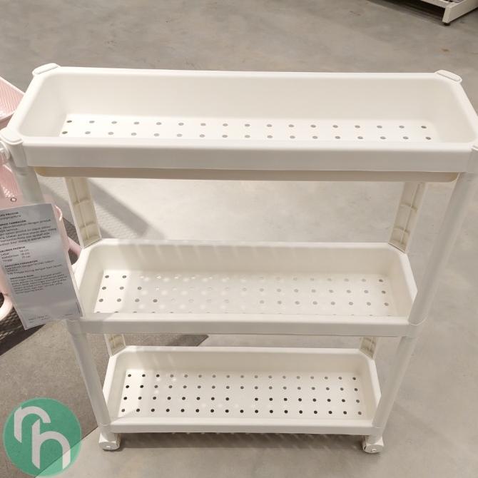 Troli Putih 3 Susun / Rak Penyimpanan / Rak Susun Serbaguna Jyqtamshop