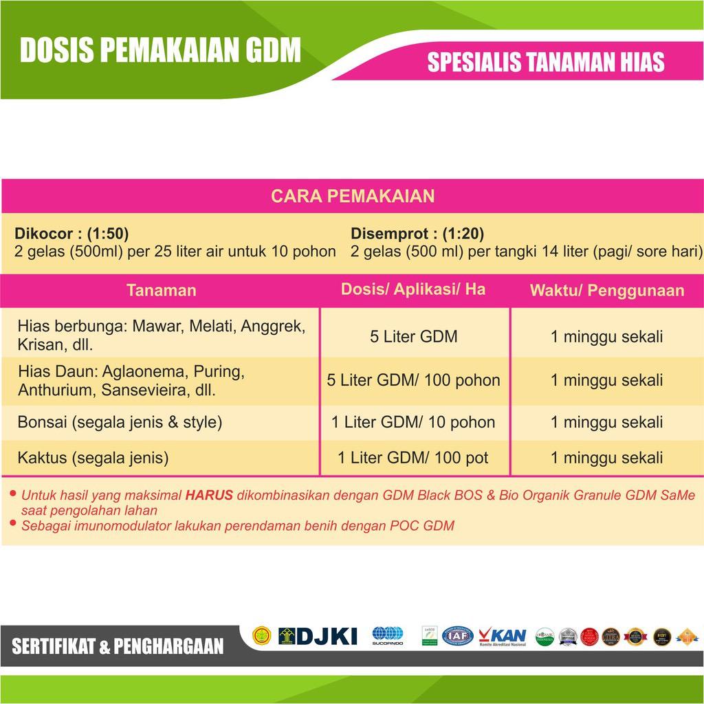 Pupuk Organik Cair GDM Nutrisi Tanaman Buah, Sayur, dan Hias 1 Liter Original