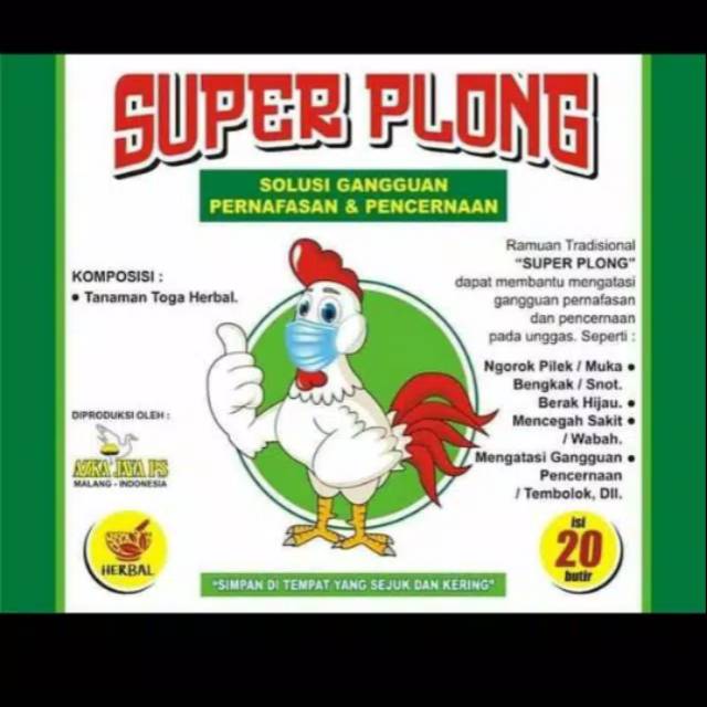 1 bks super plong obat ayam sakit vitamin herbal cegah sakit