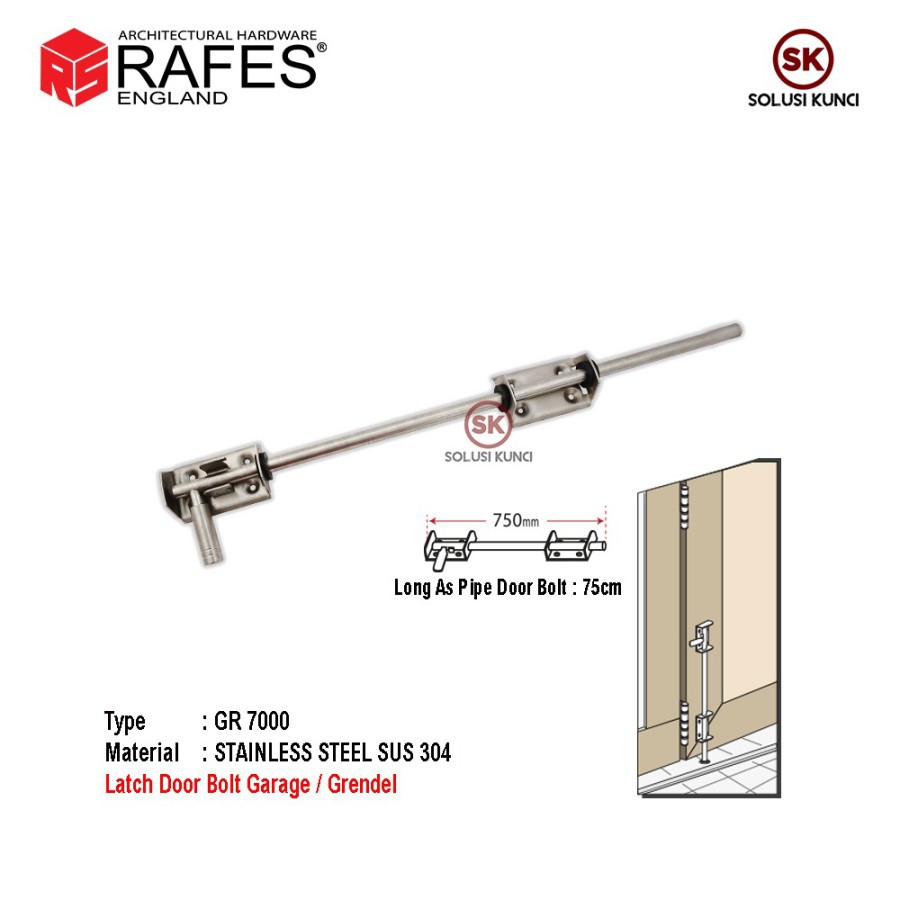 Grendel Rel Garasi RAFES Stainless Steel Sus 304