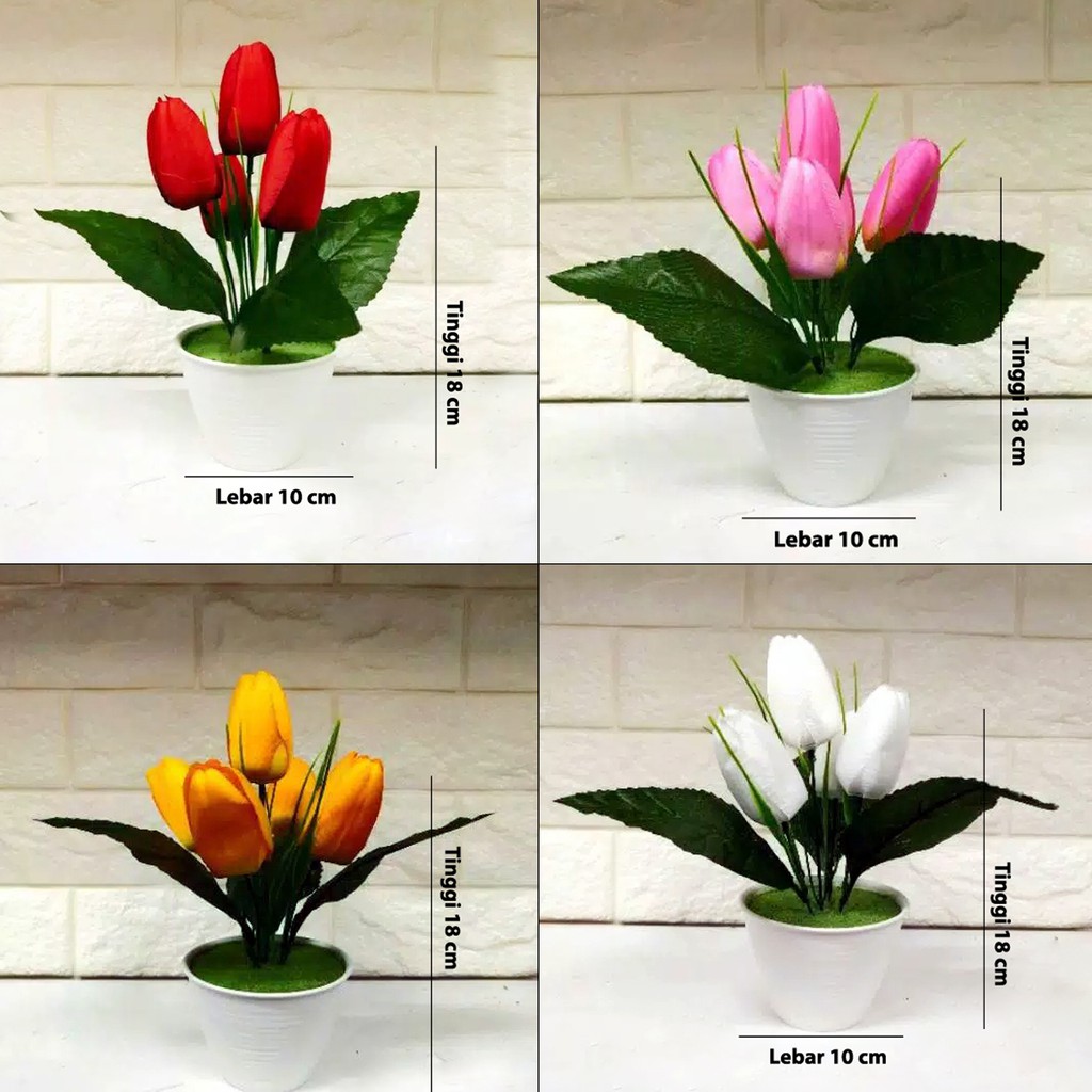 Naindo Bunga Tulip Mini dengan Pot Tawon Hiasan ruang tamu dan Kantor