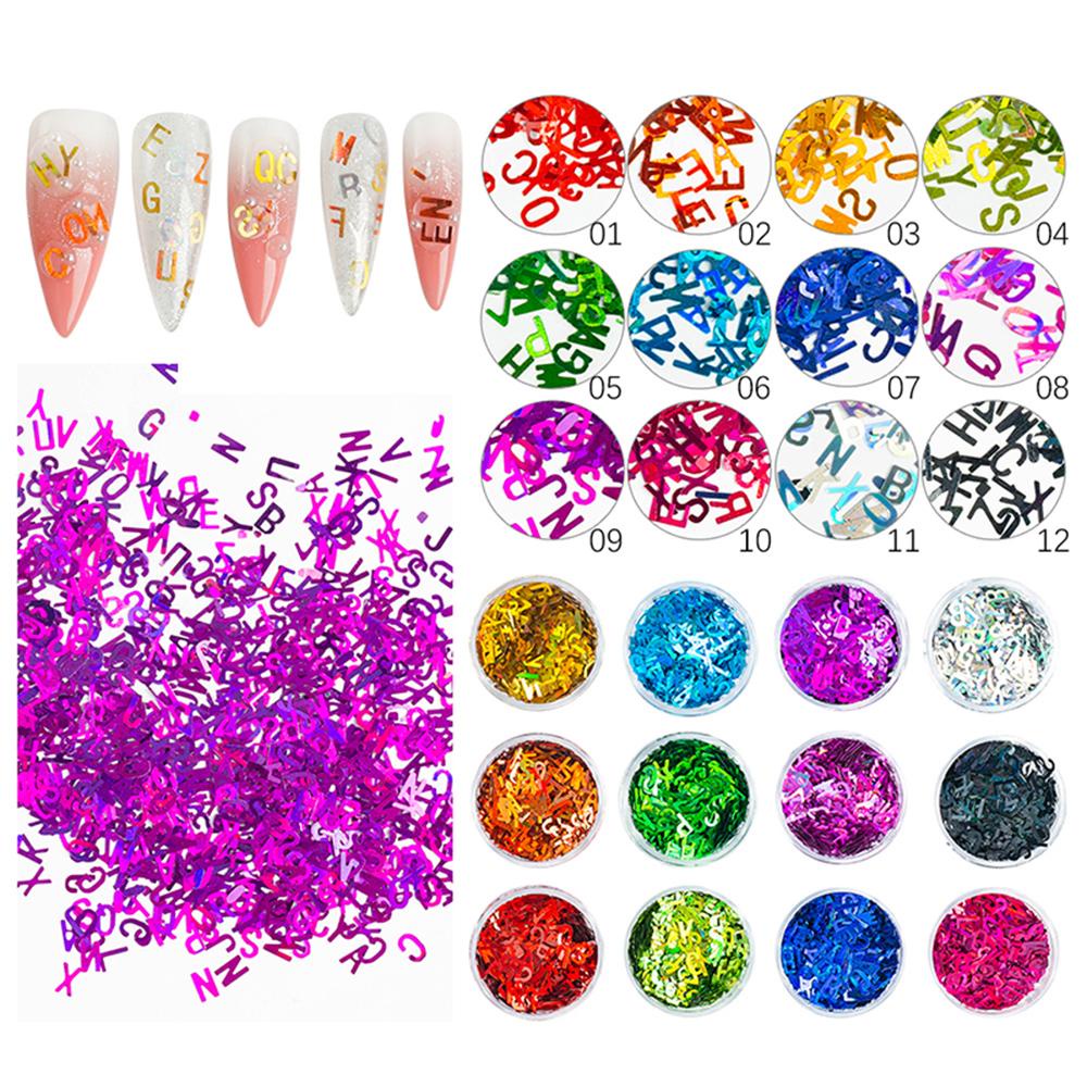 Agustina Dekorasi Nail Art Manicure DIY Laser Letter Nail Art Stiker