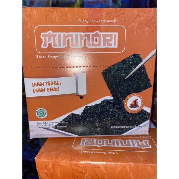 

Mininori pengganti ripik hijau Cemilan Rumput Laut 1 Box - 12pcs