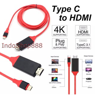 Kabel USB 3.1 Tipe C USB-C to 4K HDMI HDTV untuk Samsung