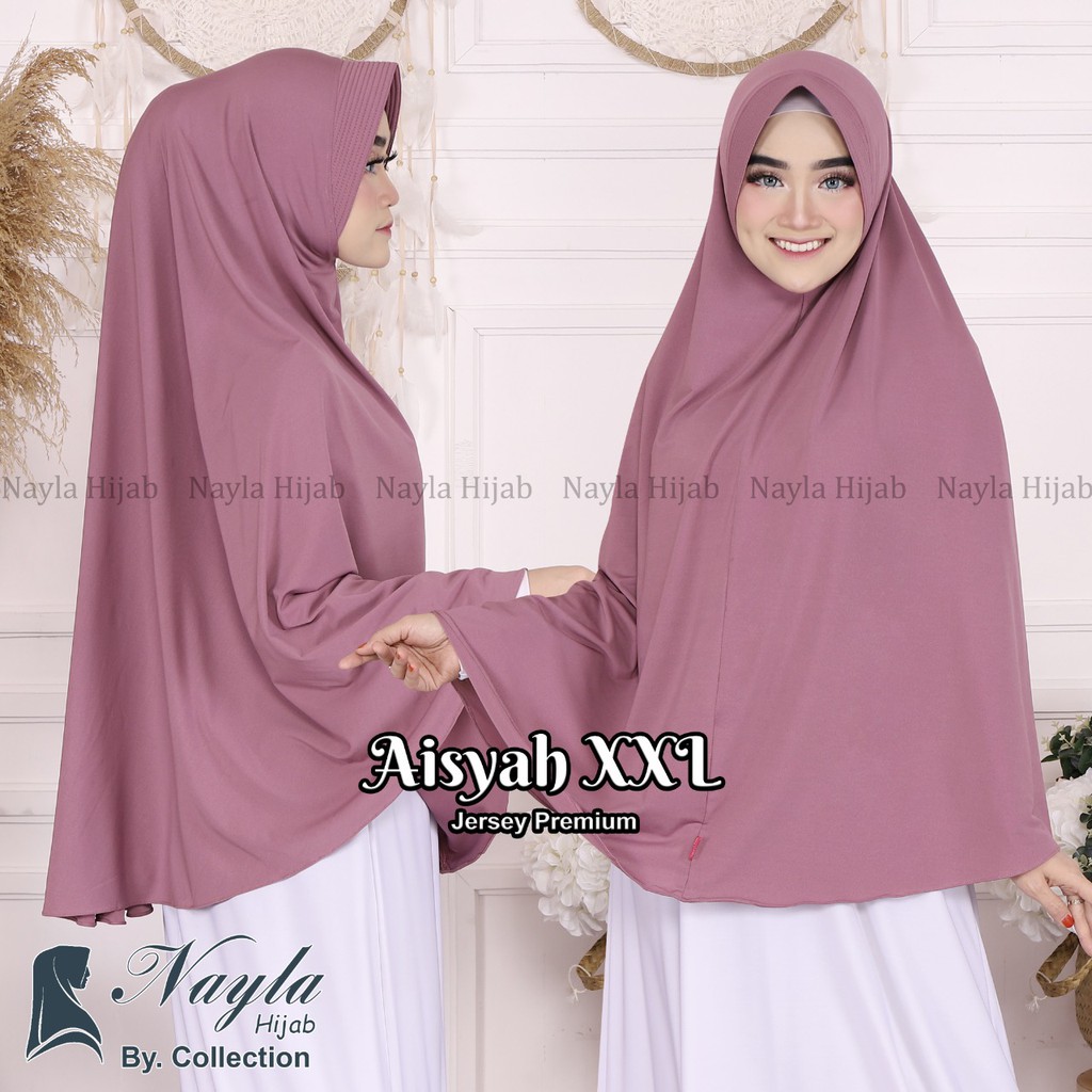 BERGO TERMURAH JILBAB INSTAN AISYAH XXL KERUDUNG JUMBO JERSEY TERLARIS NAYLA HIJA'B