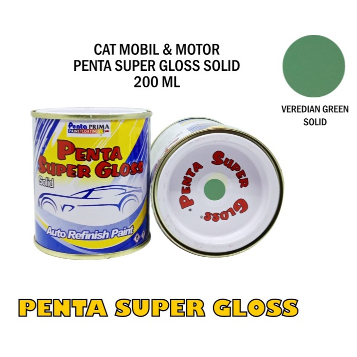 CAT PENTA VEREDIAN GREEN 200 gram - cat penta hijau - cat penta green super gloss hijau - cat motor hijau - cat mobil hijau