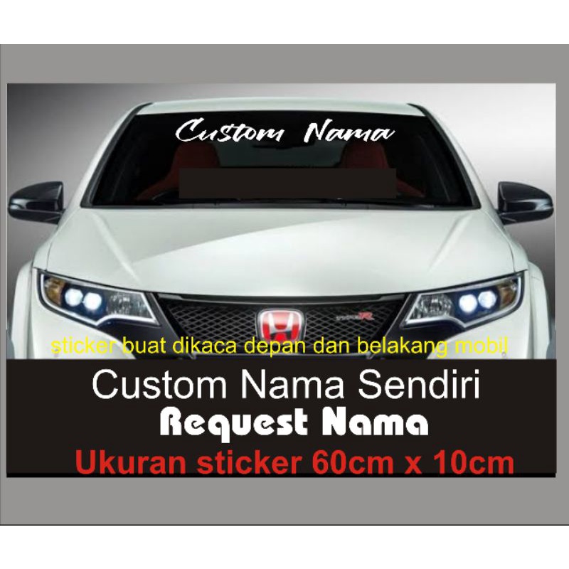 stiker custom nama sticker nama kaca mobil