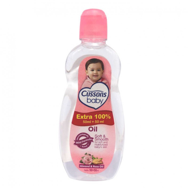 Baby Oil Cussons Extra 50ml +50ml / Cussons Baby Oil Pink dan Biru