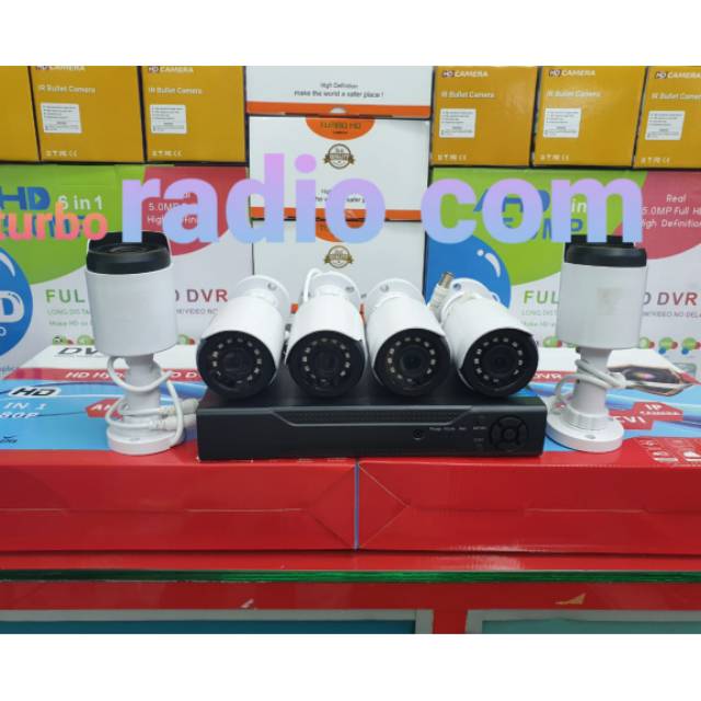 Paket cctv 6 kamera 5mp 1080p turbo hd outdoor ir sony exmor