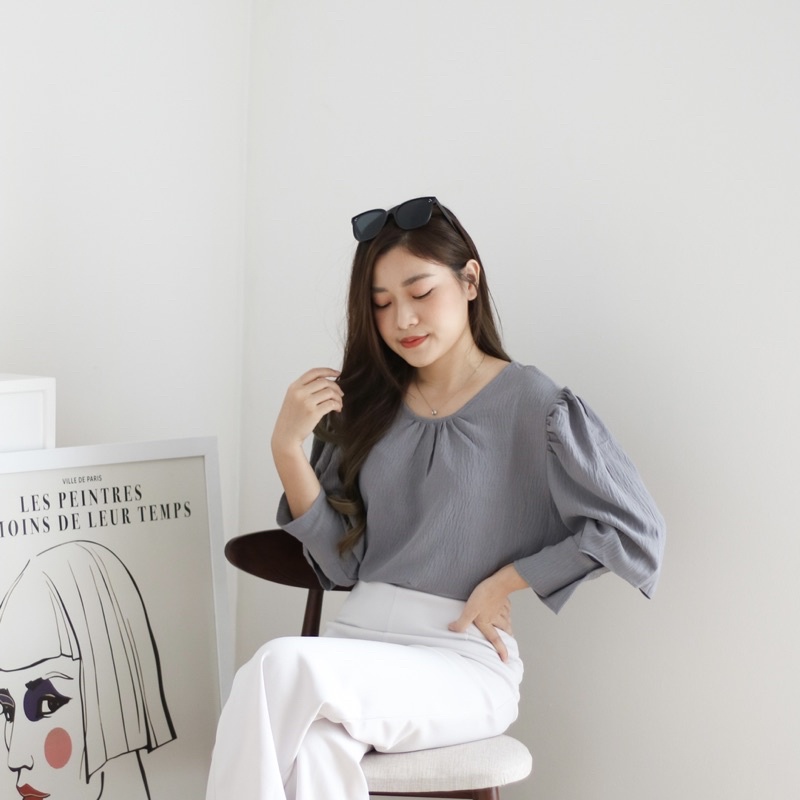 MSMO Denise Blouse Puffy Sleeve / Atasan Wanita / Blouse Wanita / Kaos Wanita / Top Wanita / Blouse Wanita-7