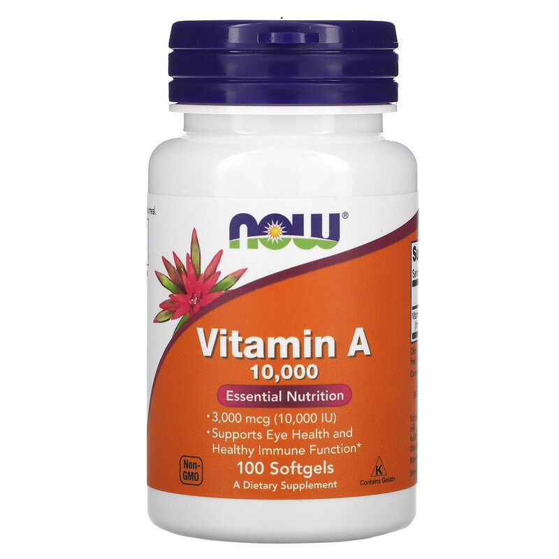 Now Foods Vitamin A 10.000 IU 100 Softgels