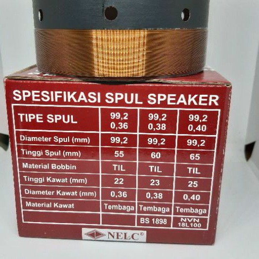 SPUL SPEAKER 18 INC NELC VOICE COIL 99.2MM ADA LUBANG