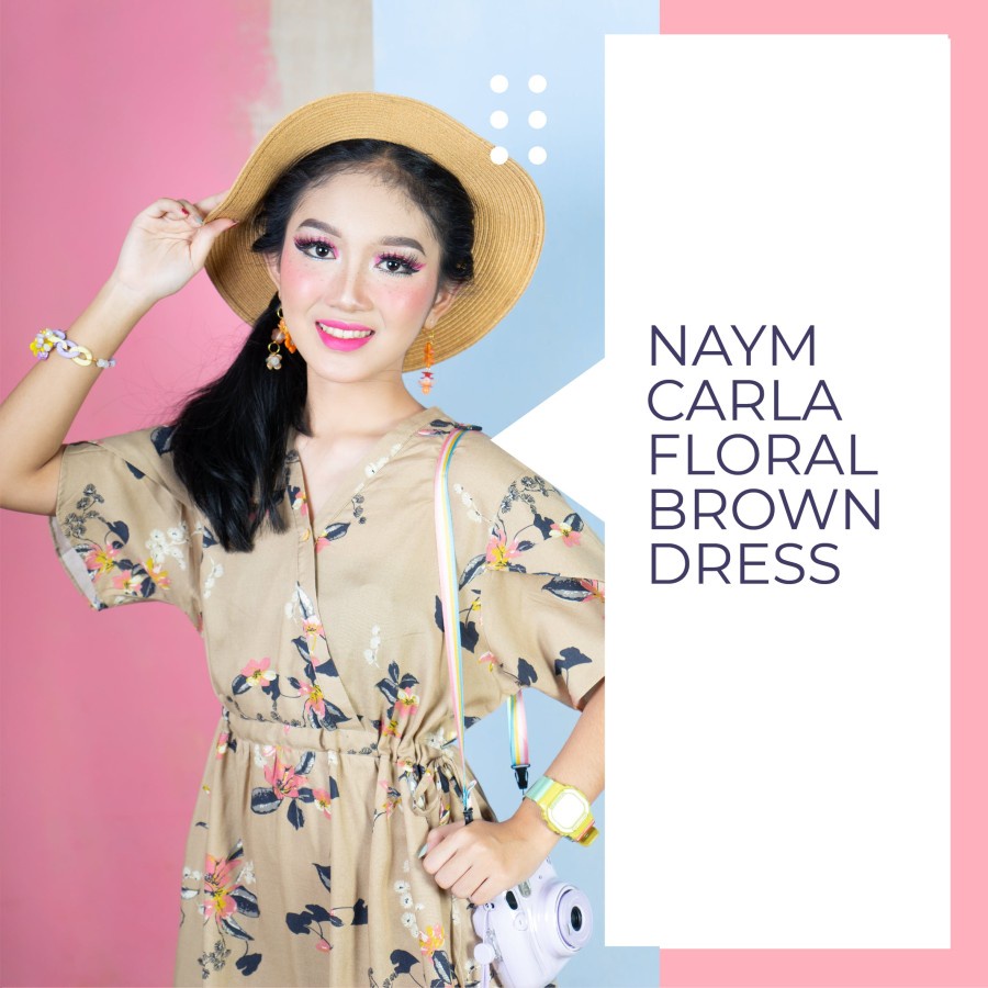 NAYM CARLA FLORAL BROWN DRESS