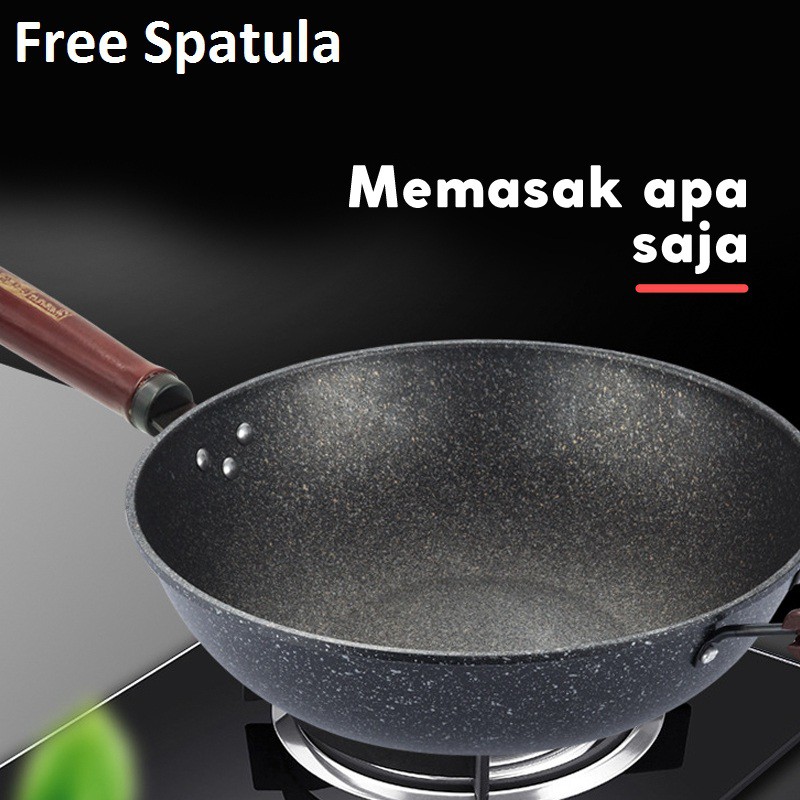 Greenland Panci Keramik Marble FRYPAN VR Deep Wok 30cm Greenland Panci Keramik Marble FRYPAN VR Deep Wok 30cm