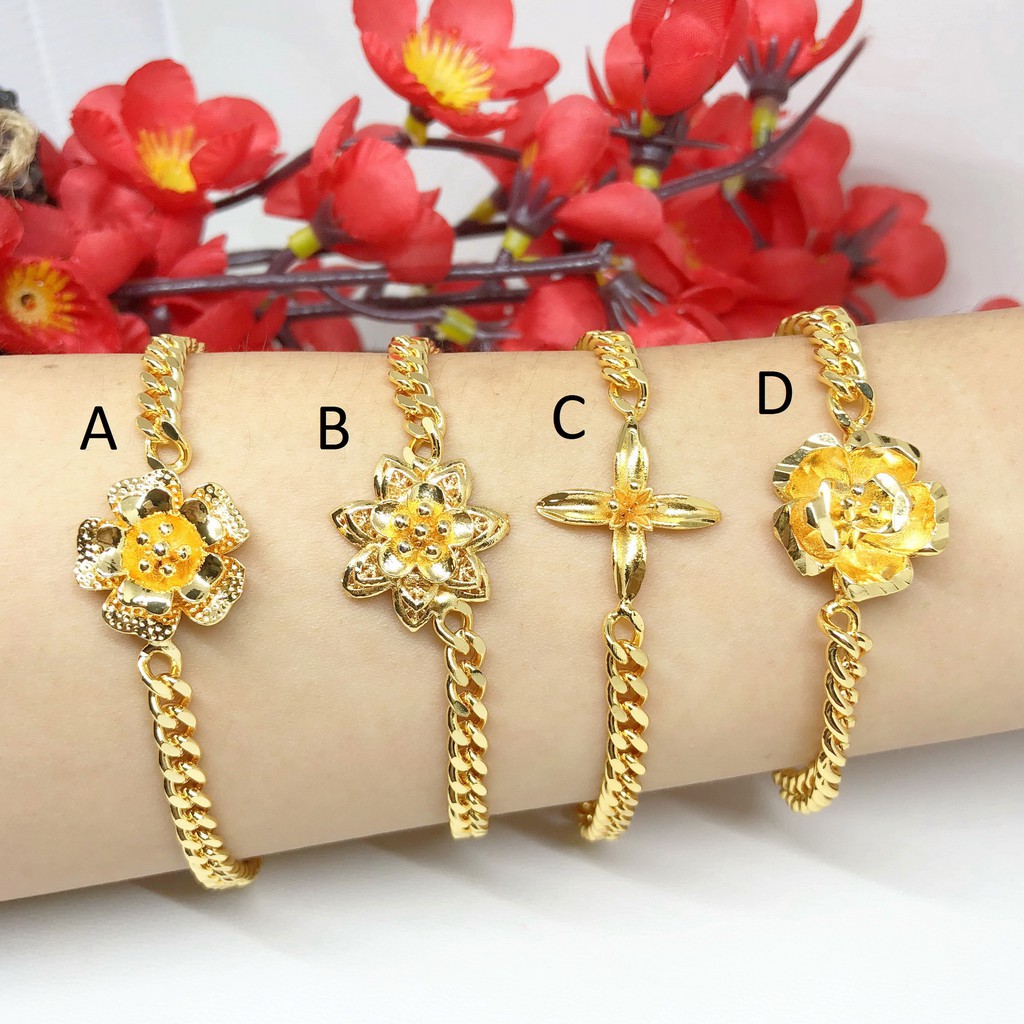 Gelang Rantai Xuping Bunga Gold Polos Tanpa Mata - BB234