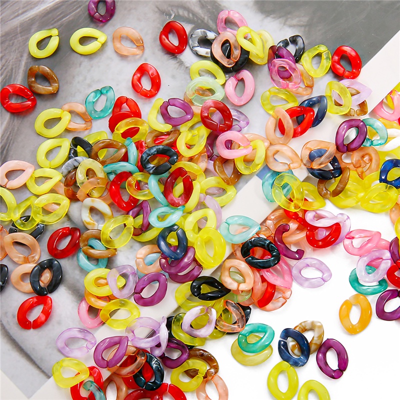 100 Pcs Multi warna Acrylic Twisted Chains Bagian Rakitan Manik-manik Diy Perhiasan Temuan Aksesoris