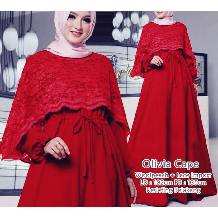 Murah cape gamis dress maxi maxy longdress pesta baju seragam pernikahan