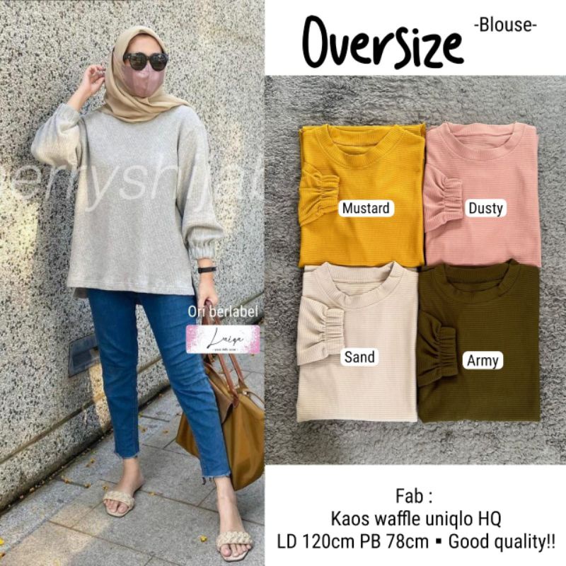 Kaos waffle uniqlo HQ/baju wanita/atasan wanita/baju atasan