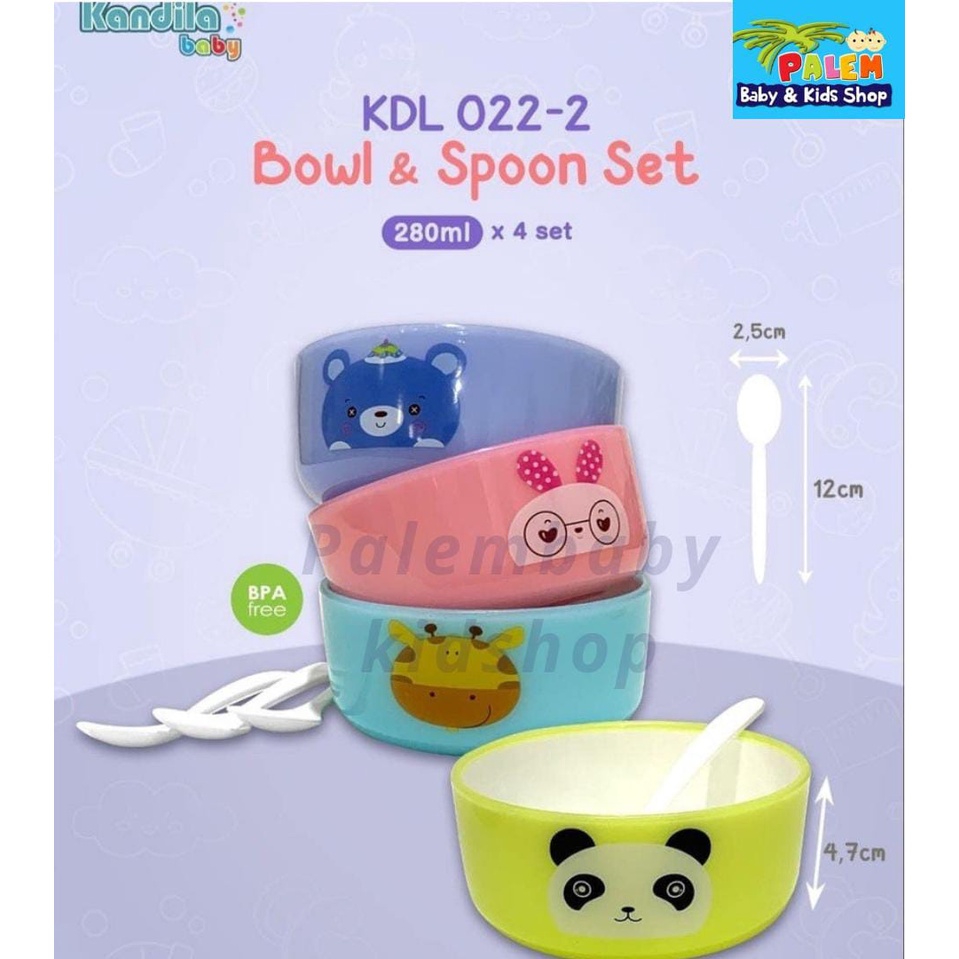 Kandila Baby Bowl &amp; Spoon Set KDL 022-2 sendok mangkuk makan bayi MPASI