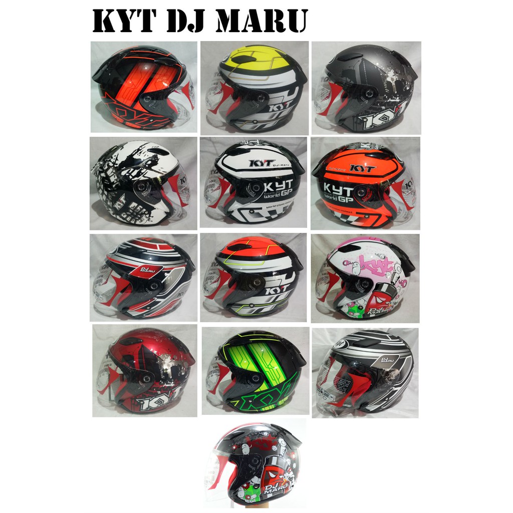 Helm KYT DJ Maru Motif Corak Half Face Original KYT