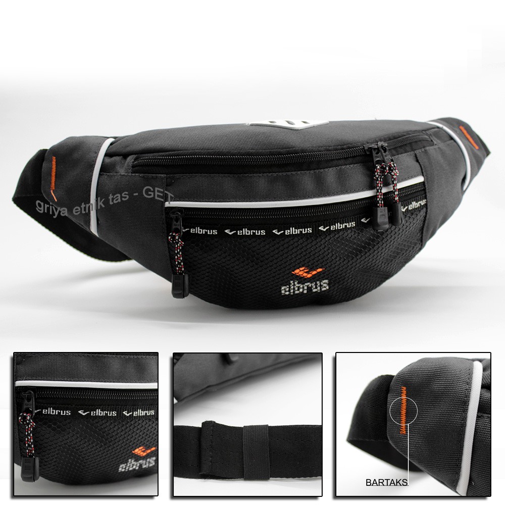 Elbrus Tas Pinggang Pria Waistbag Laki Soren Selempang Cowok Waist Bag Piping