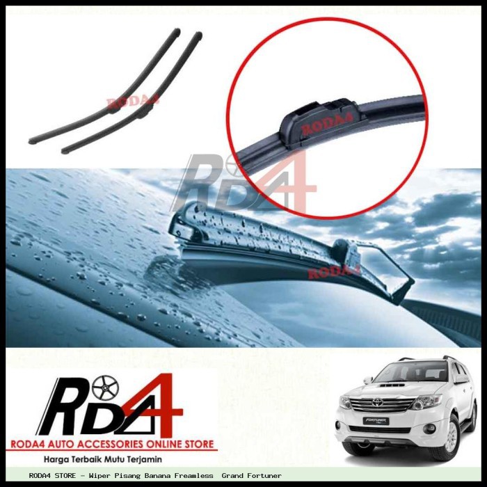 Wiper Mobil Grand Fortuner 22 20 Frameless Banana 1 Set 2 Pcs