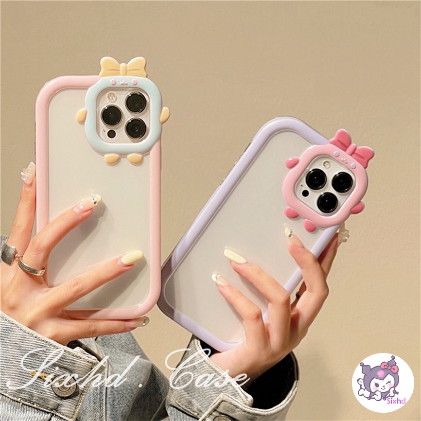 OPPO A78 A17 A17K A57 A77s A76 A96 A16 A16K A15 A74 A54 A53 A33 A32 A31 A5 A9 A5s A3s Reno 8Z 7Z 6 5 A95 A94 A93 A92 A77 A52 A16e A12e F11 3D Small Monster Phone Casing Candy Luxury Transparent Camera Protector Phone Soft CoverSamsung A04 A04s
