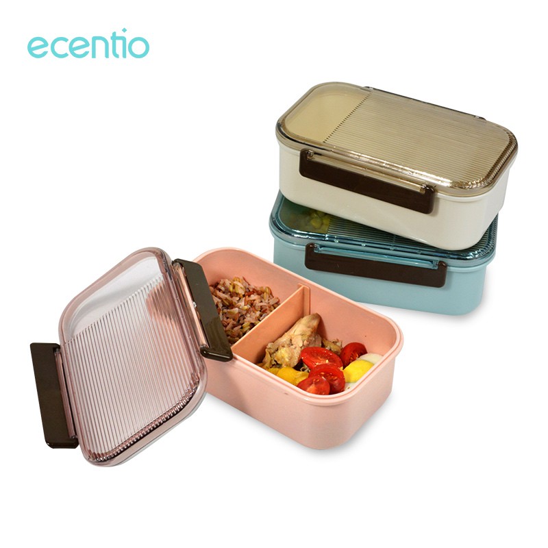 

Ecentio 1050ml Japane Lunch Box 2 grids Leakproof Lunch Box portable Kotak Makan Bekal Makan Siang