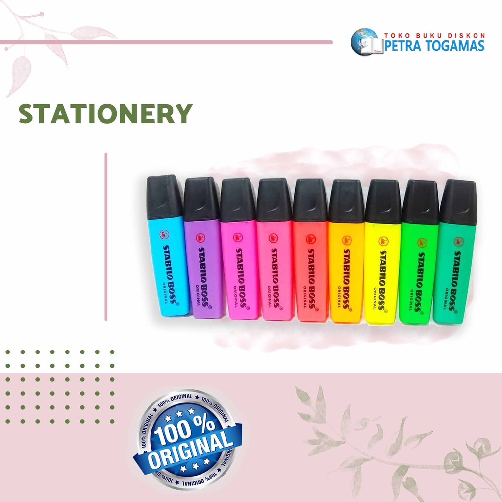 

HIGHLIGHTER /STABILLO BOSS BIRU/HIJAU/KUNING/MERAH/PINK/TURKIS/UNGU