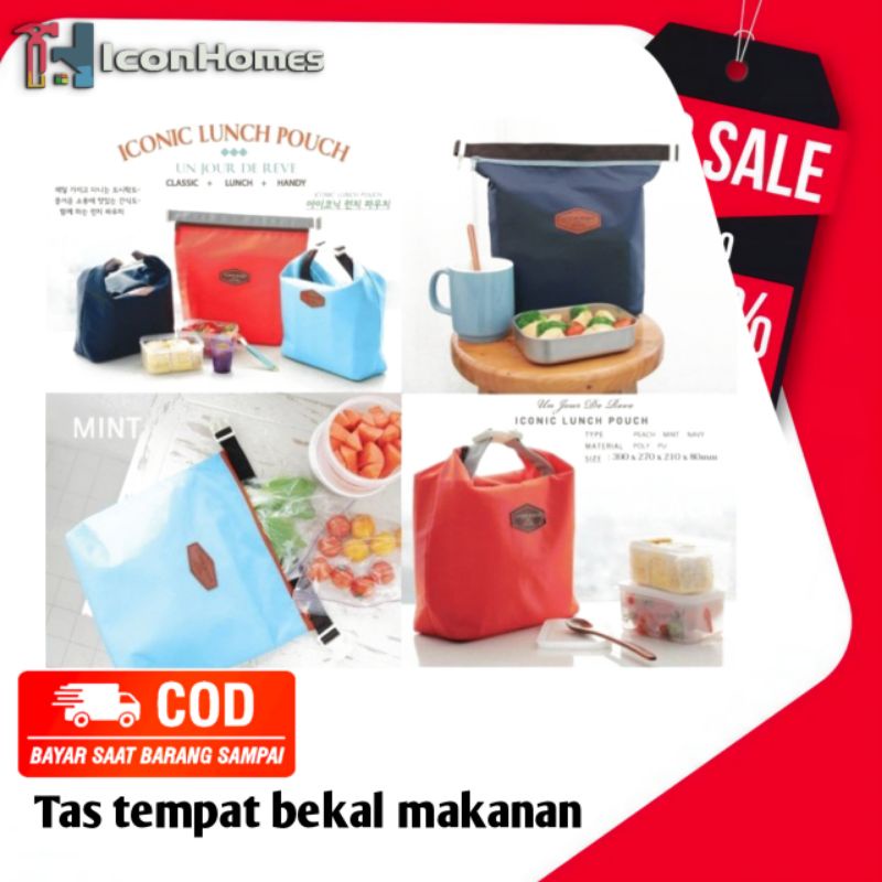 TAS PIKNIK TEMPAT BEKAL MAKANAN ANAK TAHAN PANAS ICONIC INSULATED LAUCH BAG TAS PIKNIK  MAKAN ANAK