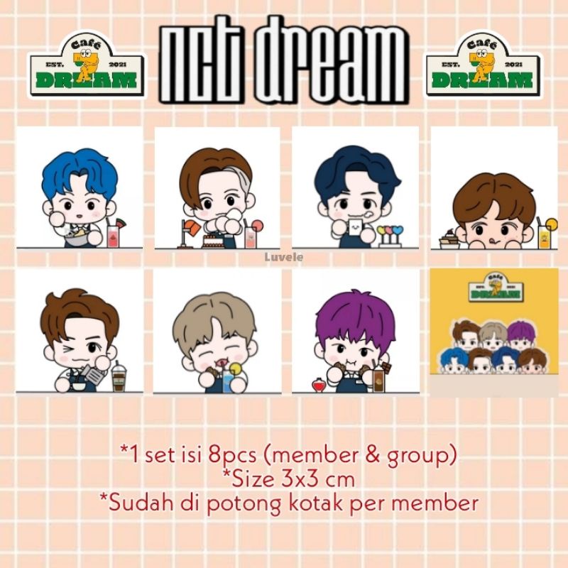 Stiker NCT Dream Cafe 7 Dream Sticker Set