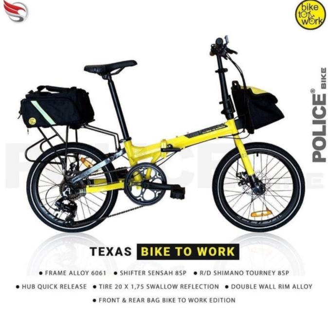 Sepeda Lipat Element Police Texas Folding Bike 20 B2W Bike.to work