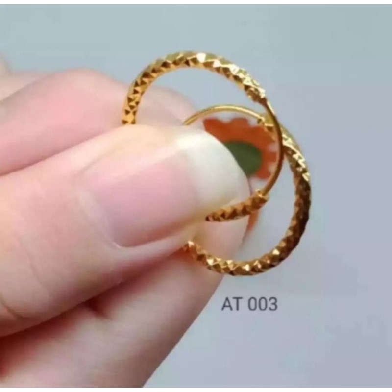 anting bulat pariasi rosegold fashion wanita titanium original anti luntur