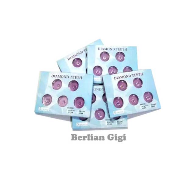Berlian Diamond Gigi Motif Bulat Perpak isi 5pcs
