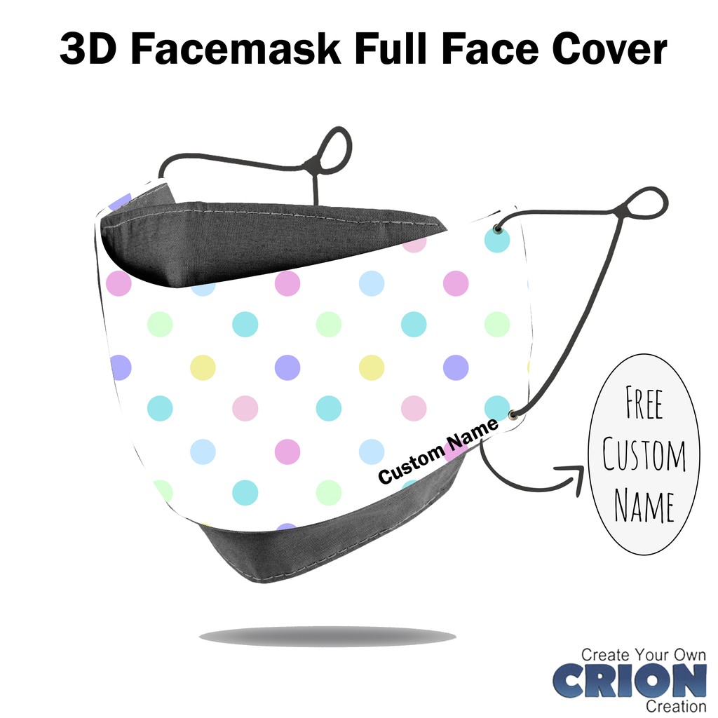 Crion - Masker 3d Full Face Cover Kids Series - antibacterial