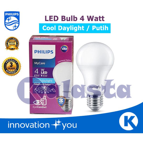 Lampu LED PHILIPS 4W PROMO TERMURAH PHILIPS 4Watt 4 W COOL DAYLIGHT BERGARANSI