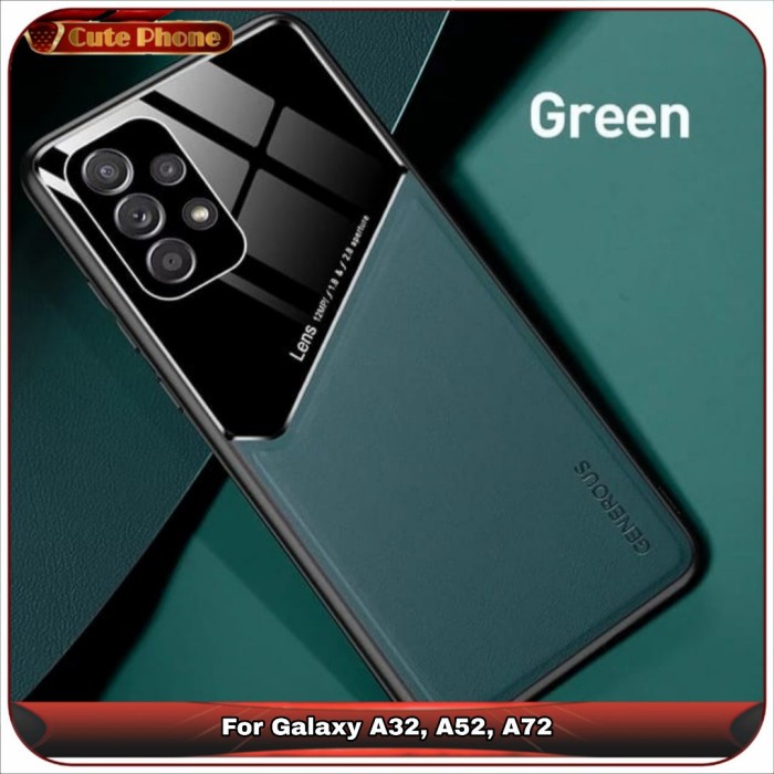 Casing Hard Soft Case Samsung A32 A52 A72 Leather Glass Magnetic Case