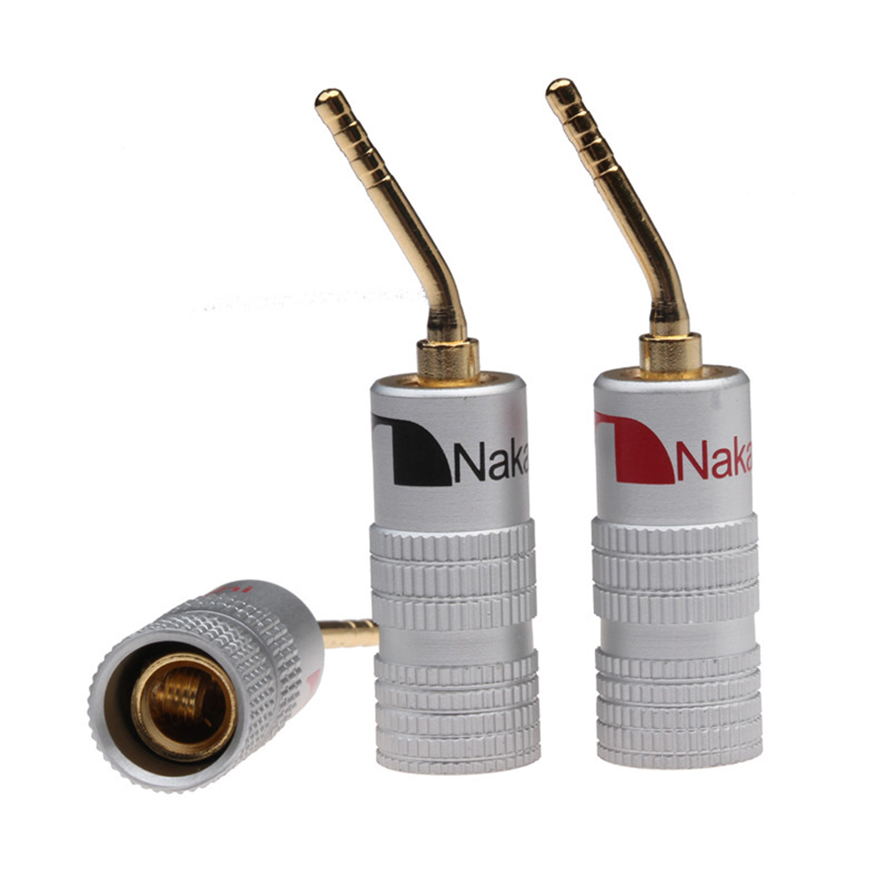 ELEGANT 2pcs Plugs Speaker Banana Plug Connectors Video Musical Cable Wire Pin Gold-Plated Audio Terminals/Multicolor