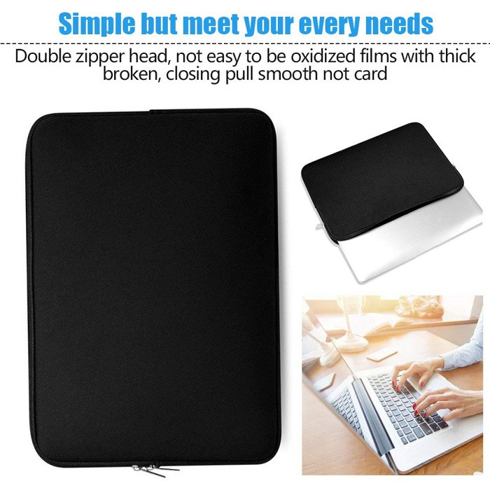 Tas Laptop Softcase Macbook Air Pro M1 M2 Size 11 12 13 inch Sleeve Simply Black Neoprene