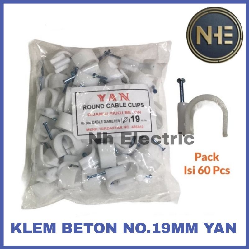 Klem Kabel No.19mm Yan - Klem Kabel Paku Beton No.19mm Yan