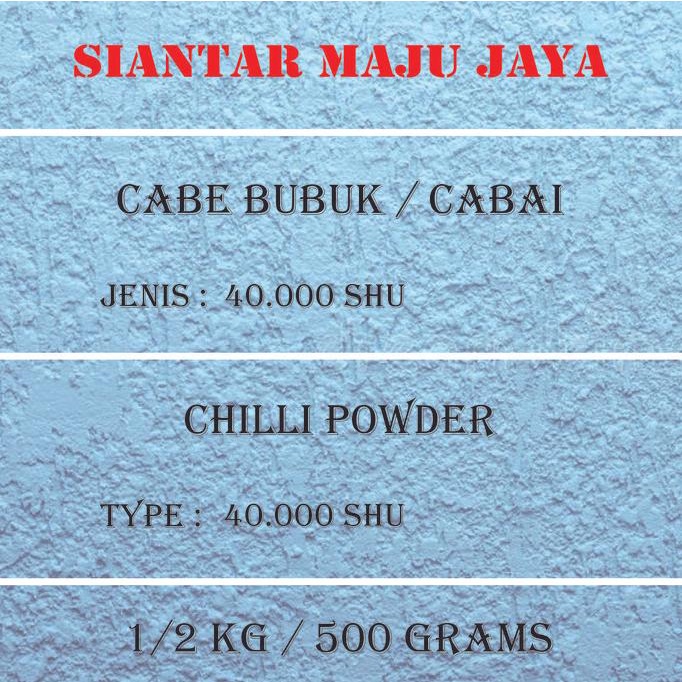 

Cabe Bubuk 500 gram Super Pedas / Chilli Powder 1/2 kg Super Spicy