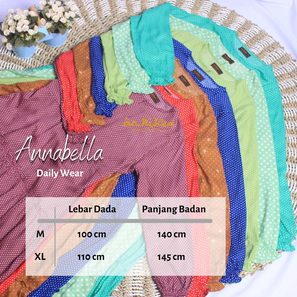 ANABELLA DRESS BY ARRIKZA GAMIS MURAH GAMIS MENYUSUI GAMIS BRANDED GAMIS POLKADOT GAMIS RAYON ADEM