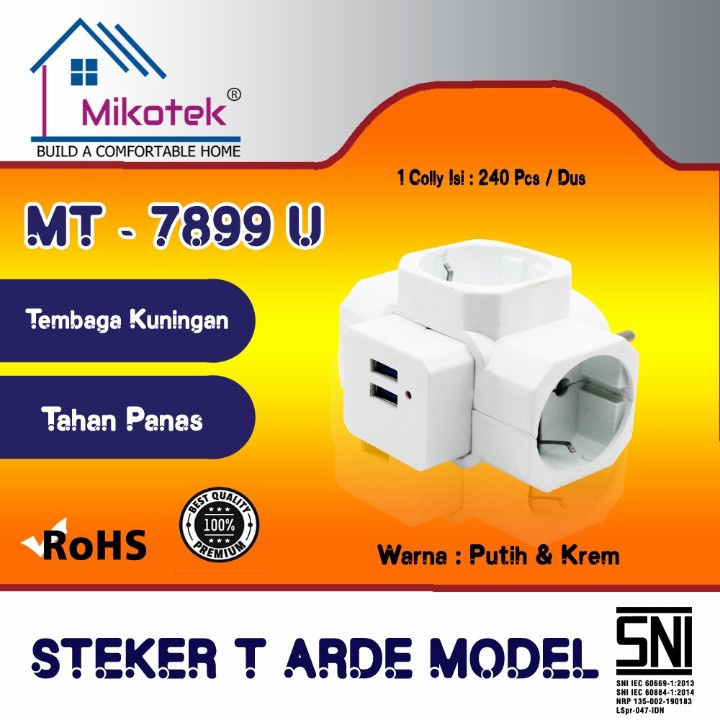 Steker T Multi Arde + Port USB Cas Charger HP Mikotek 7899U Dual USB