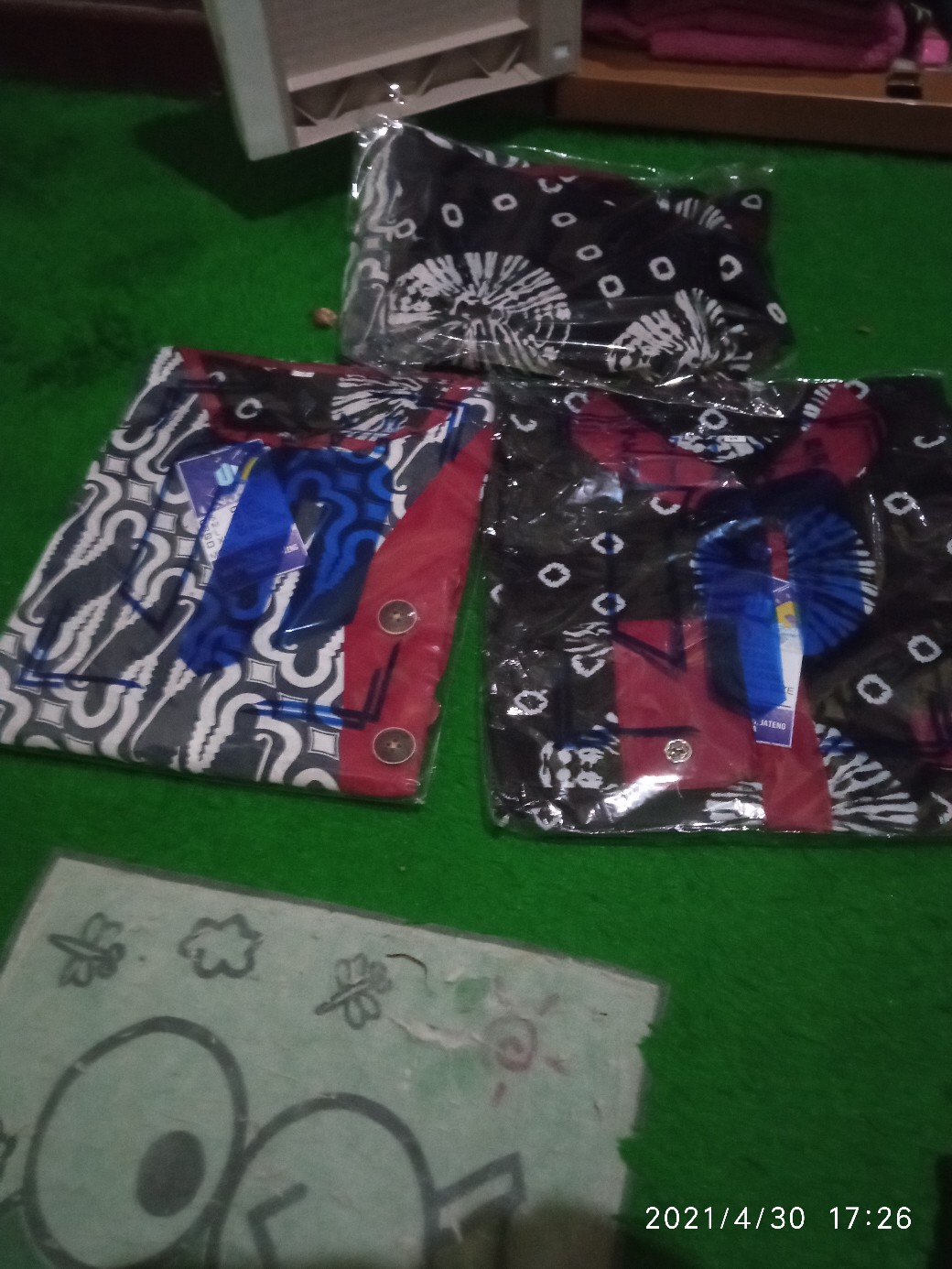 Keluarga Kombinasi Gamis Anak Kemeja Cibory Batik 2 Motif Terbaru