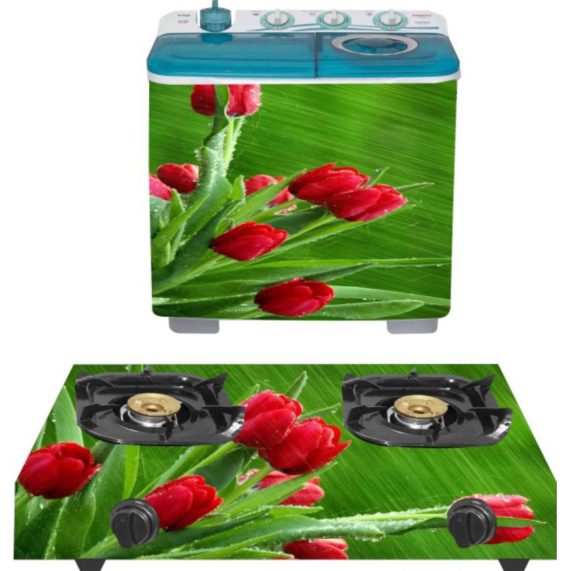 stiker mesin cuci dan kompor gas yang dua tungku