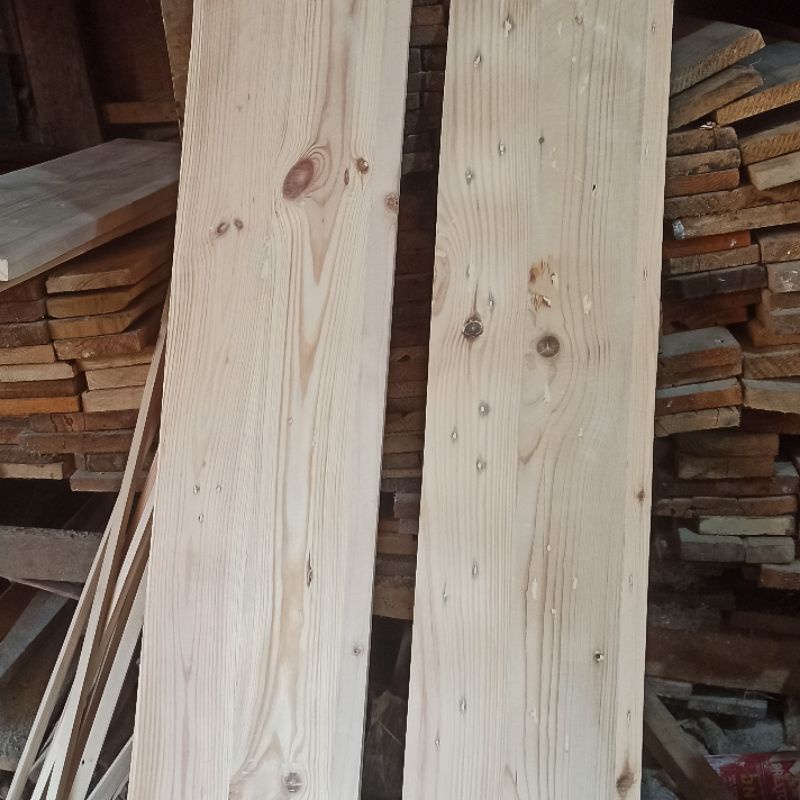 papan kayu jati belanda 100x20x2 / papan sambung / papan ambalan kayu / trap tangga kayu