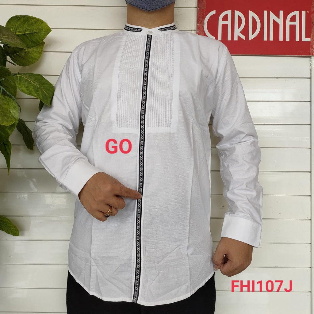 gos FKP CARDINAL KOKO/TAQWA FORMAL PUTIH Lengan Panjang Pakaian Hem Muslim Pria Dewasa Distro Original