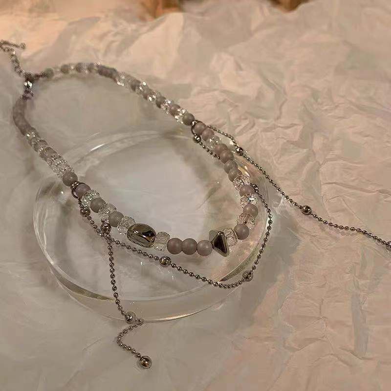 Musim panas high-grade mutiara kalung untuk Wanita gaya Baru tulang selangka kalung cahaya mewah min