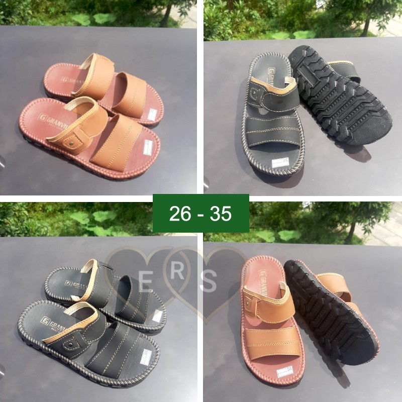 TOKOERS SDL04 Sepatu Sandal Anak Laki Laki kulit PU Umur 3 4 5 6 7 8 9 10 tahun